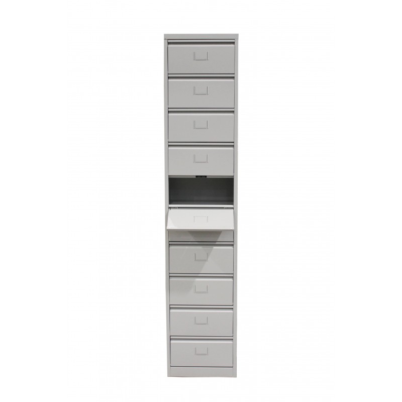 Metal cabinet with flaps