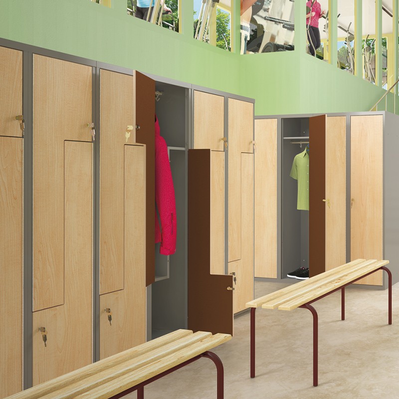 MDF L-shaped locker room
