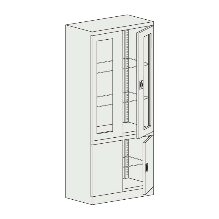 Armoire avec 3 étagères et un compartiment bas