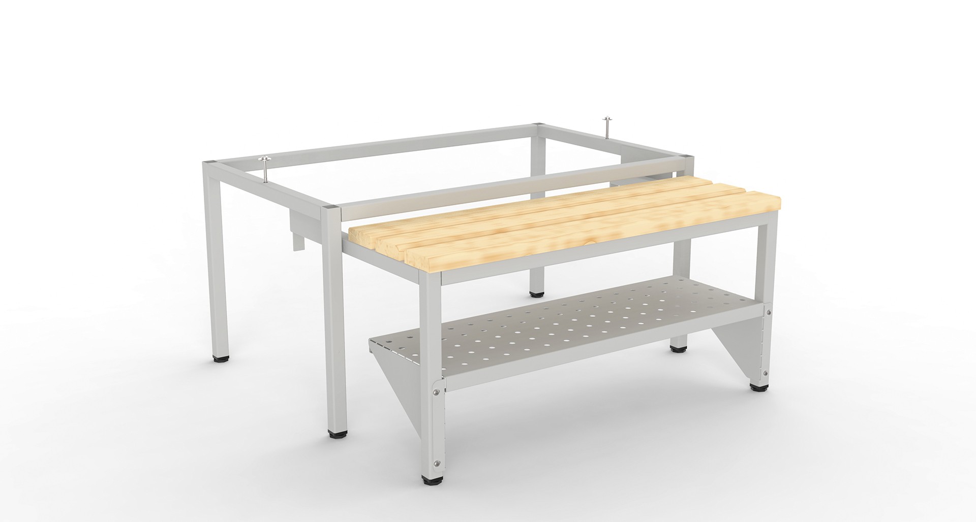 Retractable bench with shoe rack